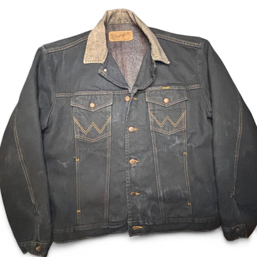 Vtg 80s Wrangler M-159 Denim Trucker Jacket Blanket Lined Made in USA Men's XL